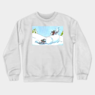 Snowman Building Crewneck Sweatshirt